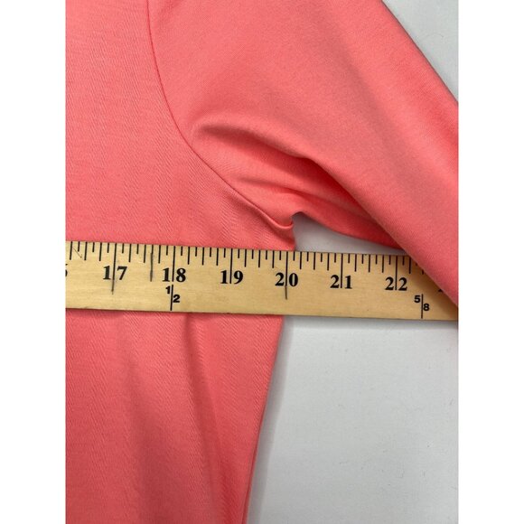 L.L. Bean Womens Pima Cotton Shaped Tee 3/4 Sleeve Sunit Coral Large Petite - Picture 6 of 12